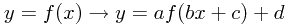 y=f(x)\rightarrow y=af(bx+c)+d y=f(x)\rightarrow y=af(bx+c)+d